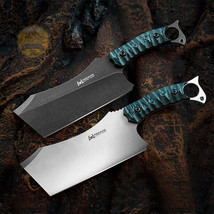 DC53 Heavy Duty Full Tang Cleaver With Sheath G10 Handle For Kitchen And Outdoor - £94.36 GBP