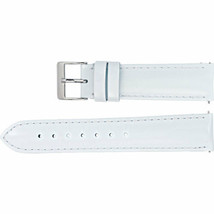 Ladies 18 mm Regular White EZ-Change™ Patent Leather Padded Watch Strap Band - $36.21