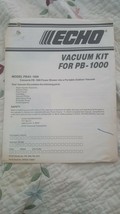 Assembly and Operating Instructions For Echo Vacuum Kit for PB-100 - £3.15 GBP