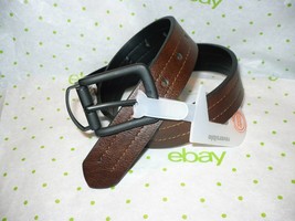 Wonder Nation Boy&#39;s Reversible Casual Belt Size XS/S (4/7) Black Brown Leather - £10.06 GBP