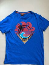 Sundek Surf Classic Blue Graphic T-Shirt Wave Palm Tree Logo Men’s Mediu... - $17.82