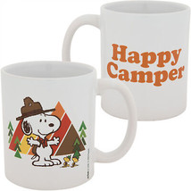 Peanuts Happy Camper Snoopy 11oz Ceramic Mug White - £15.83 GBP