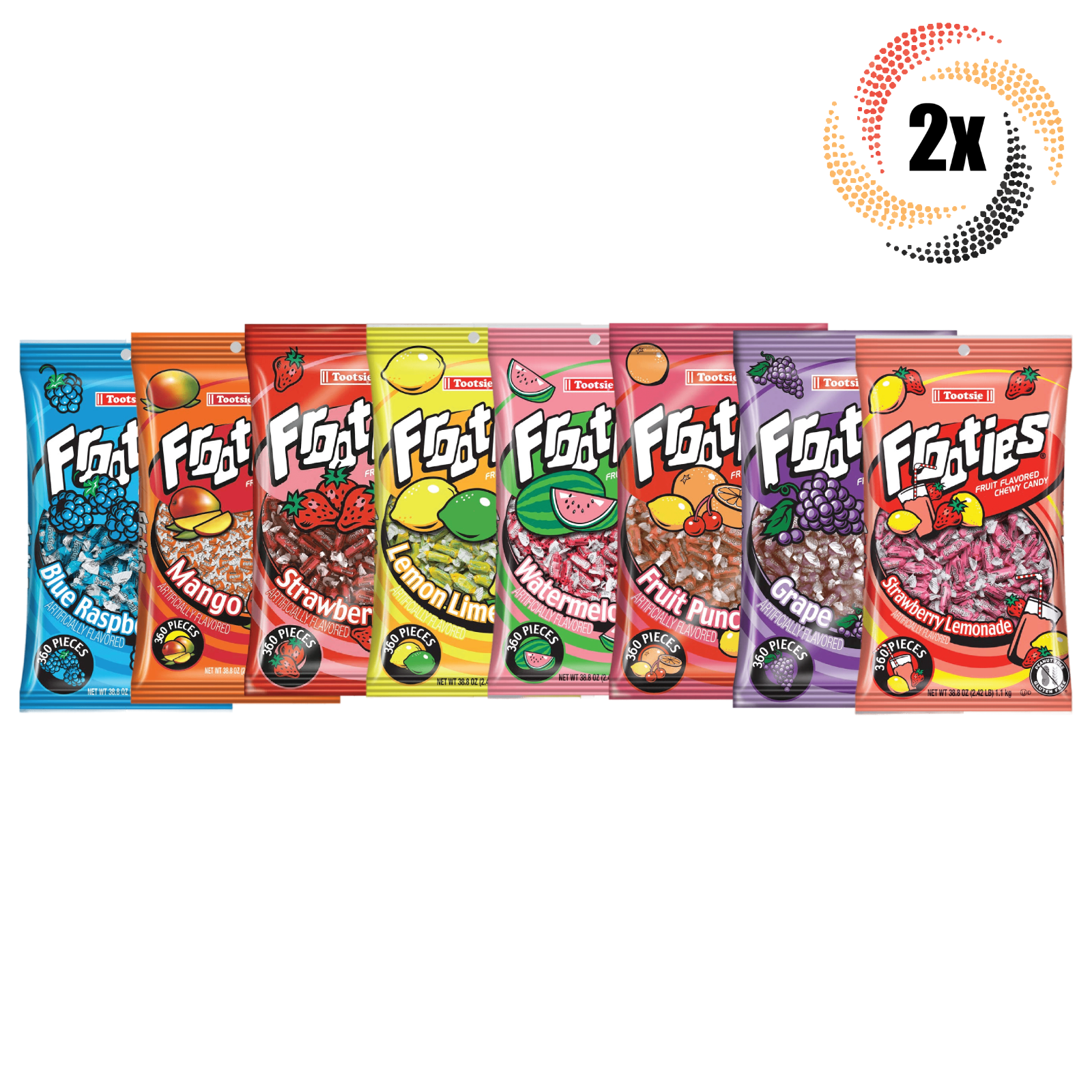 Primary image for 2x Bags Tootsie Frooties Variety Fruit Flavored Chewy Candy 360ct | Mix & Match!