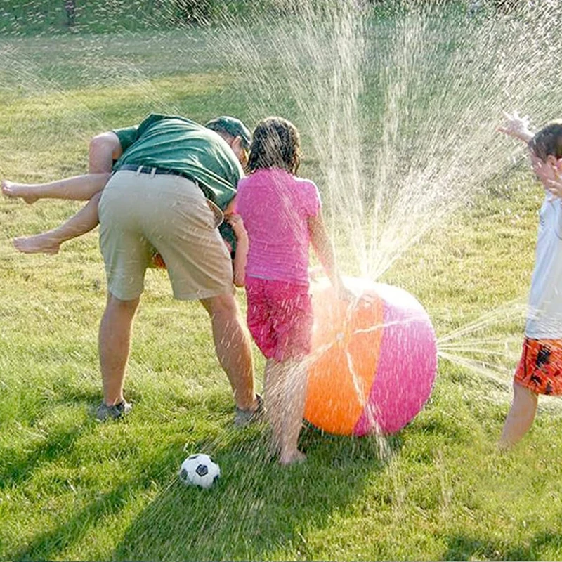 23’’ Inflatable Beach Ball Splash and Spray Water Sprinkler Toy PVC Ball for - £18.06 GBP