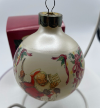 Hallmark Santa's Visitors Glass Ball Ornament Norman Rockwell Vintage 1995 - $7.59