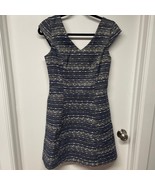 Lilly Pulitzer Ruthy Boucle Navy Blue Gold Metallic Dress Womens Size 4 ... - $48.51