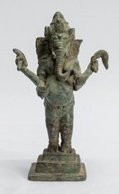 Ancien Javanais Style Bronze Debout Indonésien Ganesha Statue - 19cm/8 &quot; - £586.68 GBP