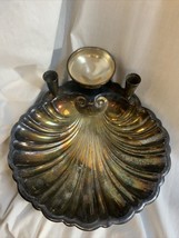 Vintage Sheffield Silver Plate Shell Bowl, Sauce Bowl, &amp; Candlesticks 10 3/4&quot;W - £18.64 GBP