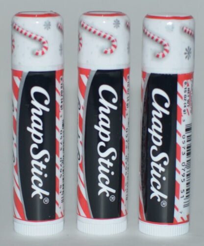 Primary image for LOT OF 3 CHAPSTICK CANDY CANE LIP BALM CHAP STICK LIMITED EDITION HOLIDAY