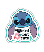 Stitch &quot;Wierd but Cute&quot; Car Window Vinyl Decal Blue - $11.98