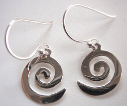Small Spiral Earrings 925 Sterling Silver Corona Sun Jewelry - £6.48 GBP
