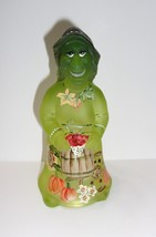 Fenton Glass Vaseline Apple Harvest Halloween Witch Figurine Ltd Ed #11/53 Kibbe - £247.16 GBP