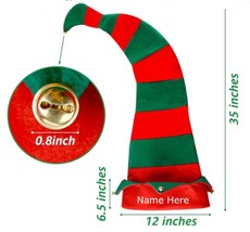 Personalized funny bendable elf hat with custom embroidered name - £18.37 GBP