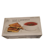 White Soup &amp; Sandwich Serving Set, Inspired Home - $37.99