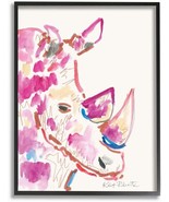 Stupell Industries Rhino Illustration Safari Animal Pink Blue Wall Art,,... - £76.10 GBP