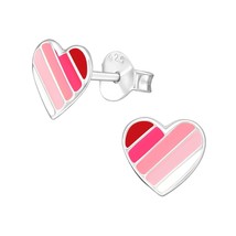 Heart Shape 925 Silver Stud Earrings - £11.19 GBP