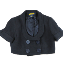 RALPH LAUREN RUGBY navy blue double breasted wool cropped blazer Size 2 - $24.50