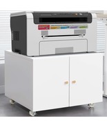 White Steel Mobile Copier Cabinet &amp; Printer Stand - $108.99