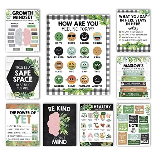 Farmhouse Mental Health Posters | Set of 9 | Classroom Decor - $21.99