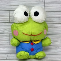 Vintage Sanrio Keroppi Frog Clown 11 Inch Parachute Nylon Plush 1993 Sitting - $35.61