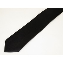 Mens Narrow Tie/Hankie Set Microfiber Silky Vito Rofolo VTR-90 Solid Black image 3