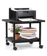 Black Multipurpose 2-Tiered Mobile Wheeled Printer Cart Stand - $2,598.28 MXN