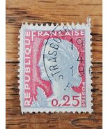 France Stamp Republique Francaise 0,25 Used Marianne Strasbourg - $49.34 MXN
