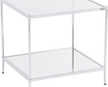 Knox Mirrored 2-Tier End Table, 22.25&quot;W X 20.5&quot;D X 21.5&quot;H, Metallic Chrome - $209.99
