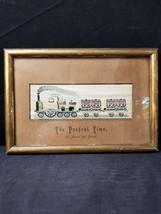 Antique Steam Locomotive Stevengraph Pure Silk Woven Picture &quot;The Present Time&quot; - £138.48 GBP