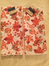 2 pc towel set leaves acorns fall autumn Home Collection orange new - £6.63 GBP