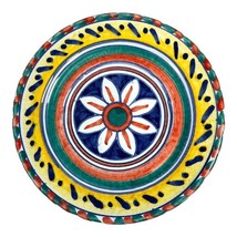 Deruta Sberna Italian Pottery Dipinto A Mano 6.5&quot; Round Plate Folk Art P... - $24.49