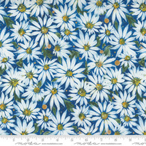 Moda Fresh As A Daisy Cobalt 8496 12 Quilt Fabric By The Yard By Laura Muir - £9.31 GBP