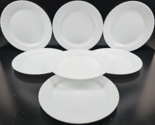 7 Corelle Enhancements Dinner Plates Set Corning White Swirl Dishes Ware... - £88.79 GBP