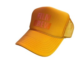 New Film Crew Yellow Orange Hat 5 Panel High Crown Trucker Snapback - £18.64 GBP