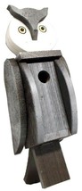 Owl Birdhouse - Solid Wood Post Mount Bird House Amish Handmade In Usa - £64.31 GBP