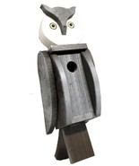 OWL BIRDHOUSE - Solid Wood Post Mount Bird House Amish Handmade in USA - $79.97