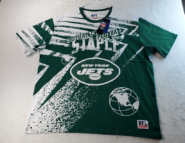 NFL Jets T Shirt Mens Size 2X Green White 100% Cotton Short Sleeve Round... - £10.87 GBP