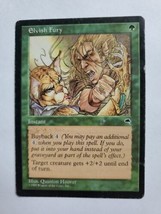 MTG Magic The Gathering Card Elvish Fury Instant Green Tempest 1997 - £5.91 GBP