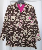 CHICO&#39;S Jacket Coat Blazer Floral Beaded Embellished Cotton Brown India ... - $33.95