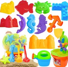 Beach Toys 19 Pcs Sand Toys Set, Summer Outdoor Sandbox Toys Kids Toddlers Water - £19.08 GBP