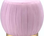 Round Ottoman With Gold Base In Pink - $374.99