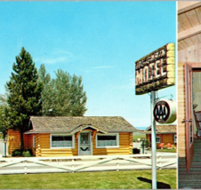 1968 Vintage Log Cabin Motel Ashton Idaho Thank You Posted Panorama Postcard - £10.34 GBP