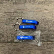 3 BUD LIGHT Beer Metal Bottle Can Opener Blue Key Ring Key Holder Key Chains - $8.00