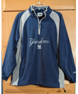 Vintage Lee Sports  New York Yankees 1/4 Zip Fleece Sweatshirt L-XL Embr... - £22.74 GBP