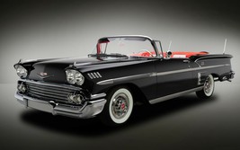 1958 Chevy Impala black 24x36 inch poster | Looks great! - £16.16 GBP