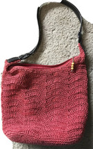 Vintage Red Crocheted Shoulder Hobo Purse Handbag Light Weight 1990’s VGPC - £9.39 GBP