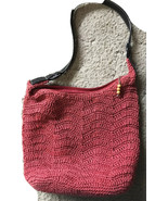 Vintage Red Crocheted Shoulder Hobo Purse Handbag Light Weight 1990’s VGPC - $225.80 MXN
