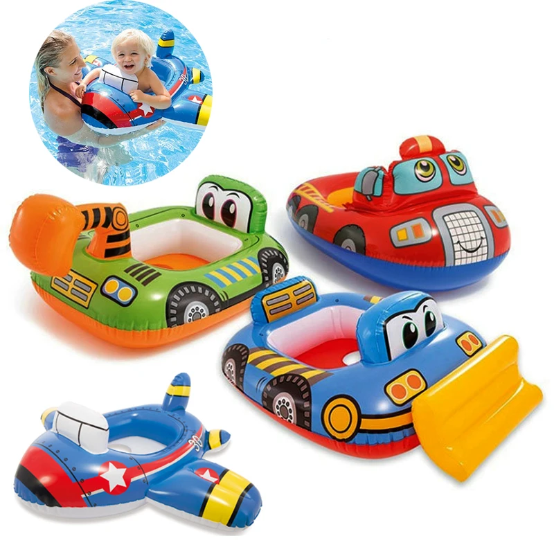 Baby Pool Swim Ring Inflatable Float Seat Swimming Circle Car Shape Toddler Kid - £18.07 GBP