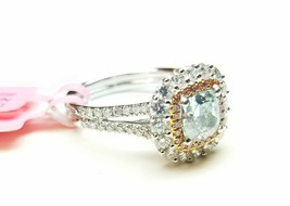 GIA 1.89ct Natural Fancy Green &amp; Argyle 6PP Pink Diamonds Engagement Ring 18K - £12,928.25 GBP