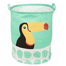 Green Toucan Laundry Hamper Storage Basket Organizer Bag 15.75 x 19.7 Inch - $24.73